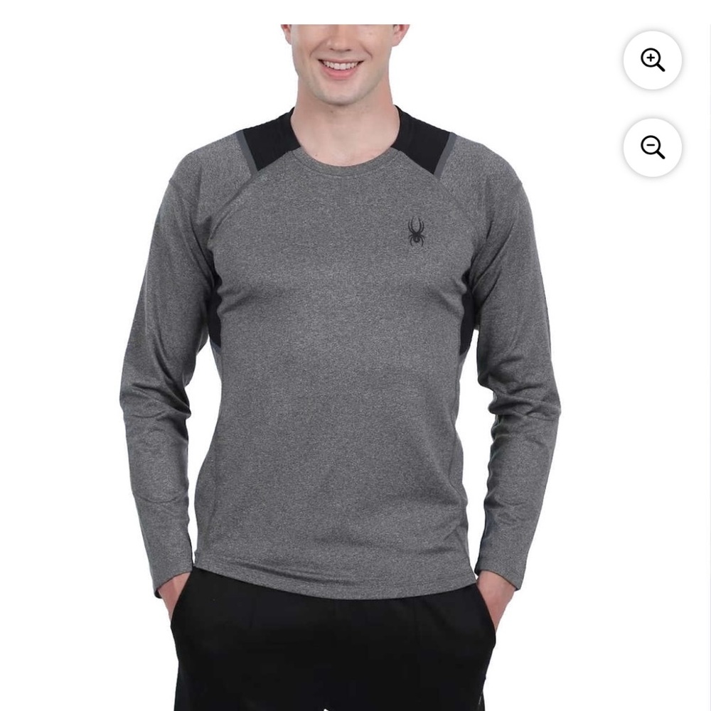 NWT Spyder Active grey heather long sleeve pullover men’s top Medium